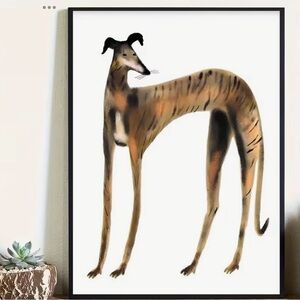 Stylish Tan and Black Greyhound Dog Art Print